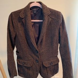 Gap Herringbone Wool Brown Blazer